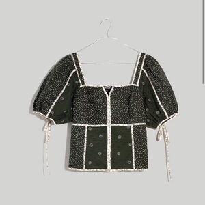 Madewell Patchwork Puff-Sleeve Top 8